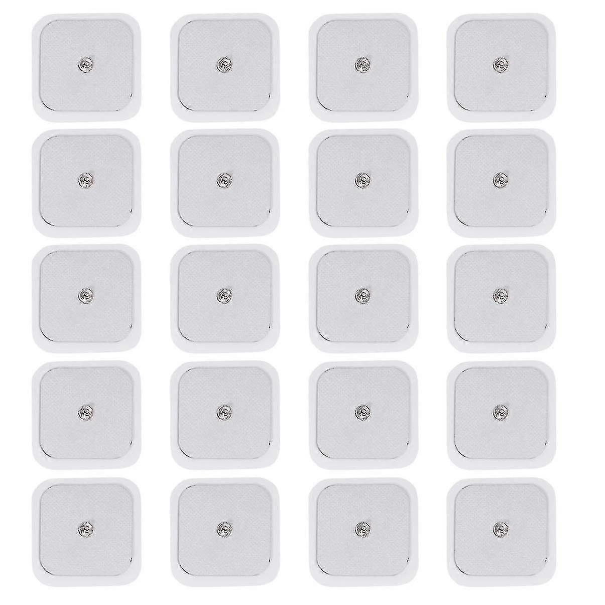 5 X 5 Cm 20 Pads Stud Tens Self Adhesive Pads Fit Beurer Tens Unit Pads Replacement Tens Electrodes Reusable