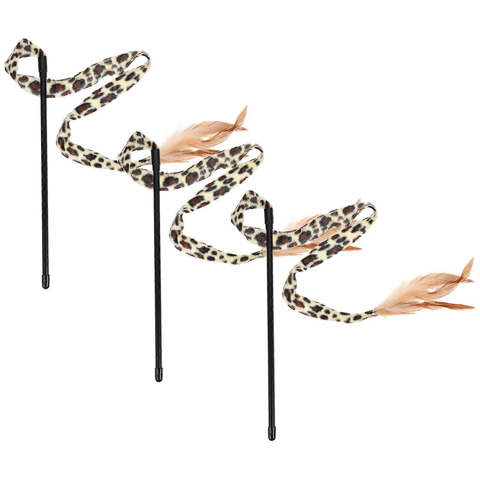 3Pcs Cat Teaser Wand Interactive Cat Wand Toy Funny Cat Teasing Toy Portable Cat Toy