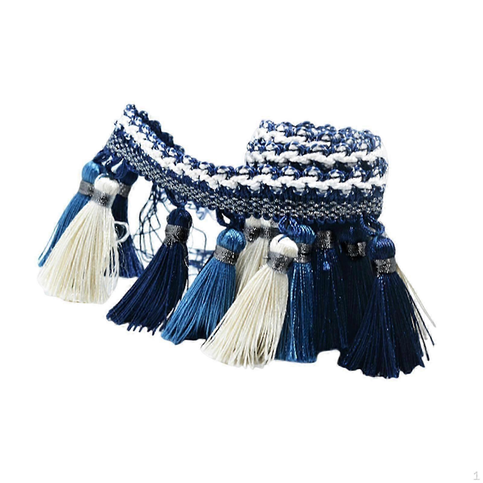 3.5' Wide Polyester Lace Trim with Long Fringes, for DIY Projects