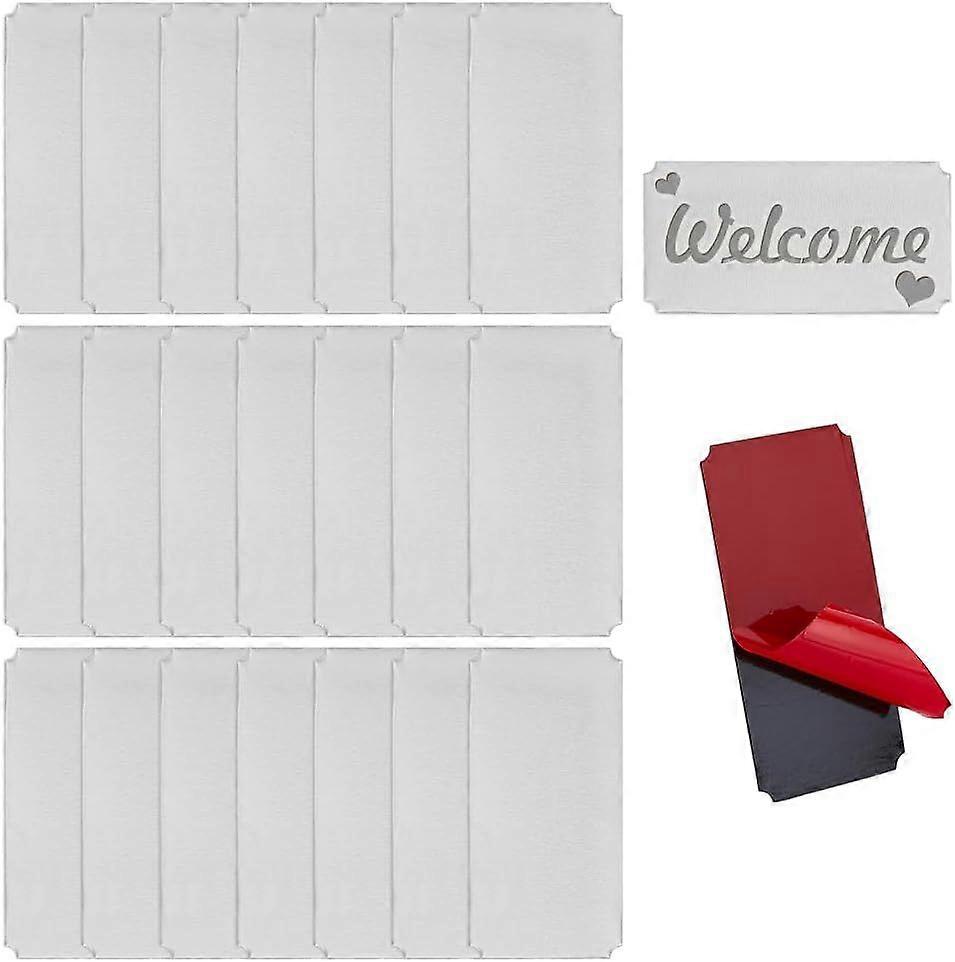 30Pcs Silver Aluminum Name Plates 4x2 Inch Notched Corner Laser Engraving Tags with Adhesive Backing for DIY Crafts Frame Name Label Aluminum Stamping