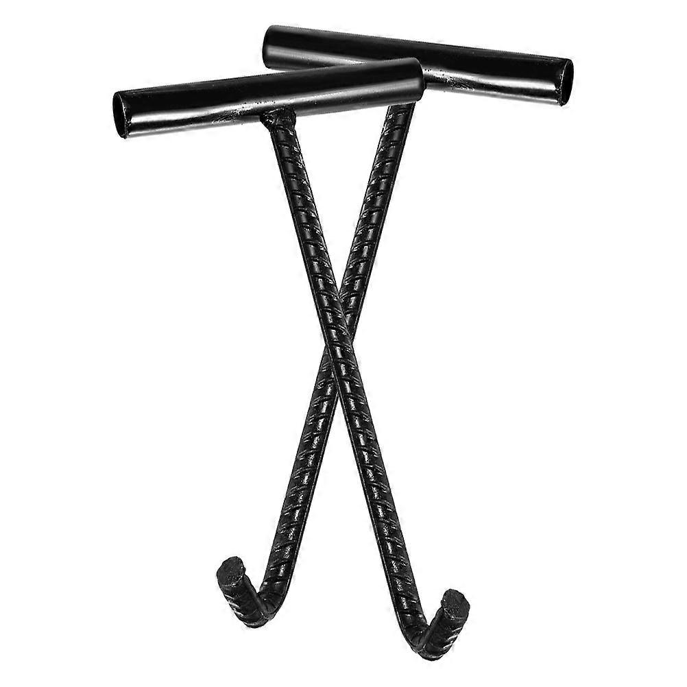 Manhole Cover Hook Metal T-Shaped Pull Hook for Lifting 2Pcs Strong Rebar