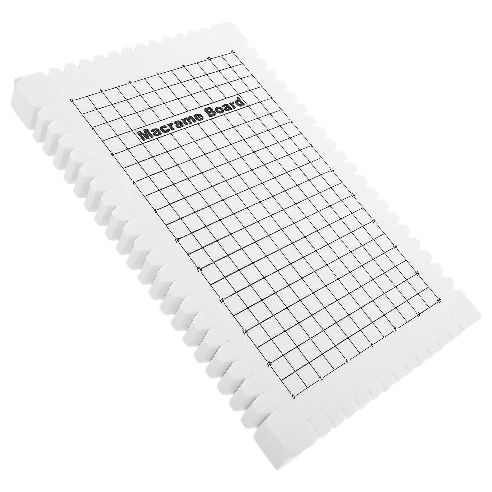 White Foam Macrame Board for Knotting and Crafting Projects with Clear Grid Design Versatile Use 12 x 18 inches