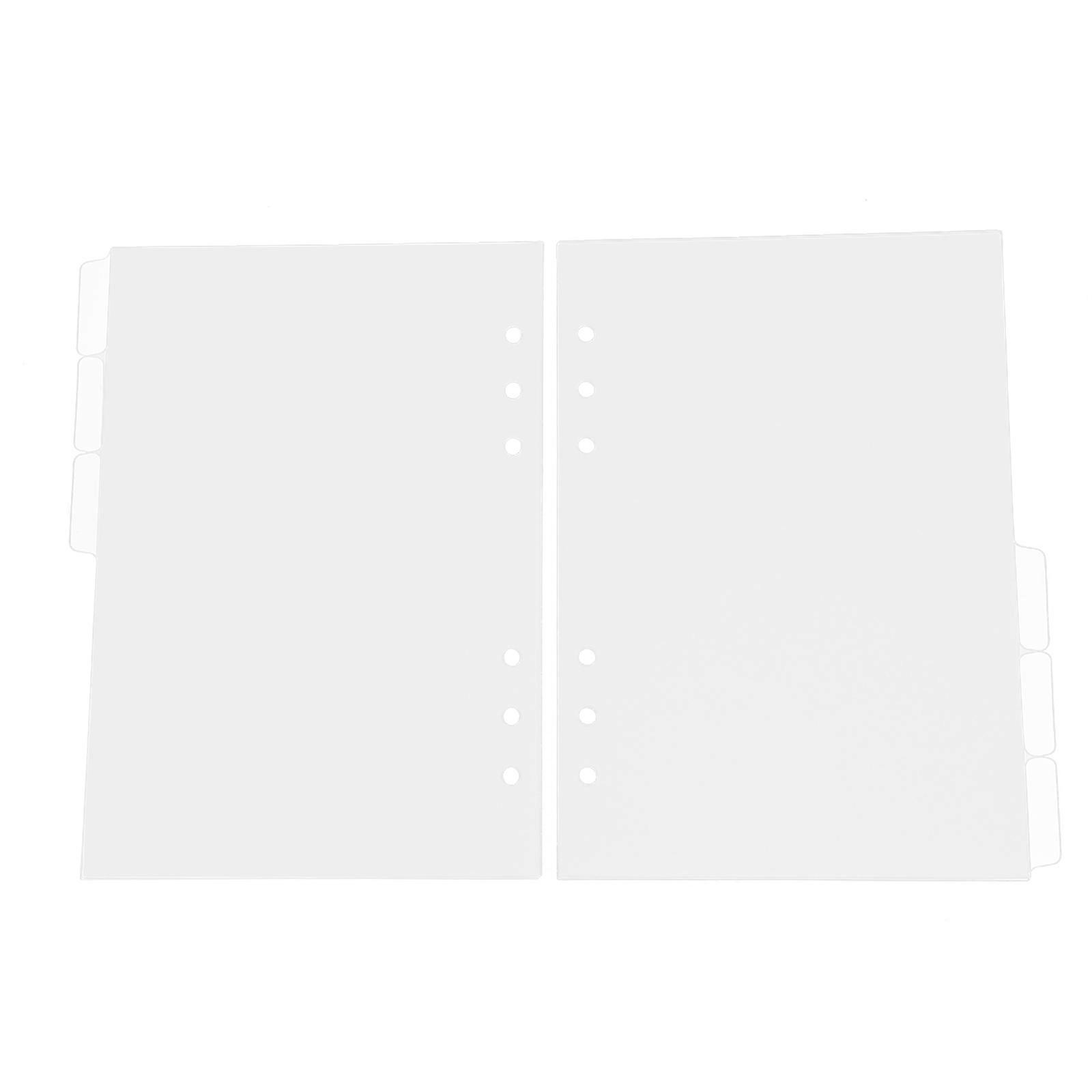 Plastic Tab Divider Pages for Pocketbook 6-Hole Binder Translucent 2Sets