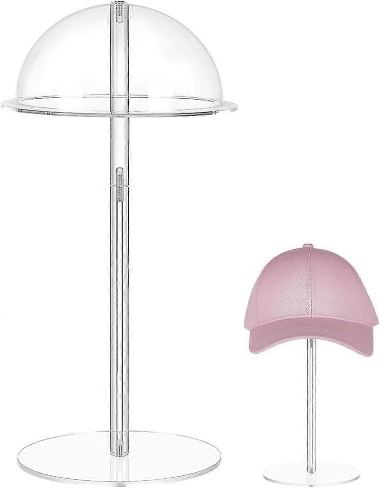 Adjustable Hat Display Stands 5~13 inch Wig Display Rack Hat Holder Stand Clear Domed Baseball Cap Rack Stand Helmet Organizer Cowboy Wig Head Counter