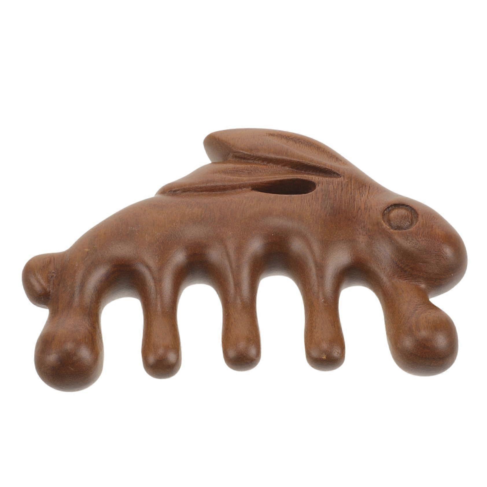 Wooden Scalp Massager Comb for Relaxation with Smooth Rounded Edges and Durable Natural Wood