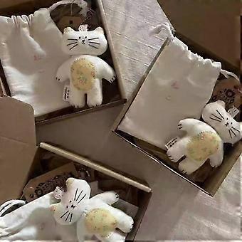 Fabric Cat Toy Keychain Cartoon Kitten Stuffed Doll Pendant Backpack Bag Decor Kid Gift