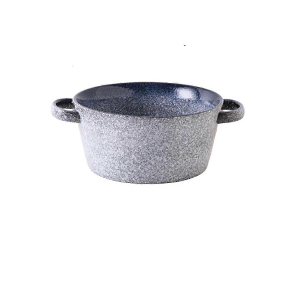 Large Ceramic Soup Bowl with Handles, Japanese Style Noodle Bowl, Stackable and Large Capacity