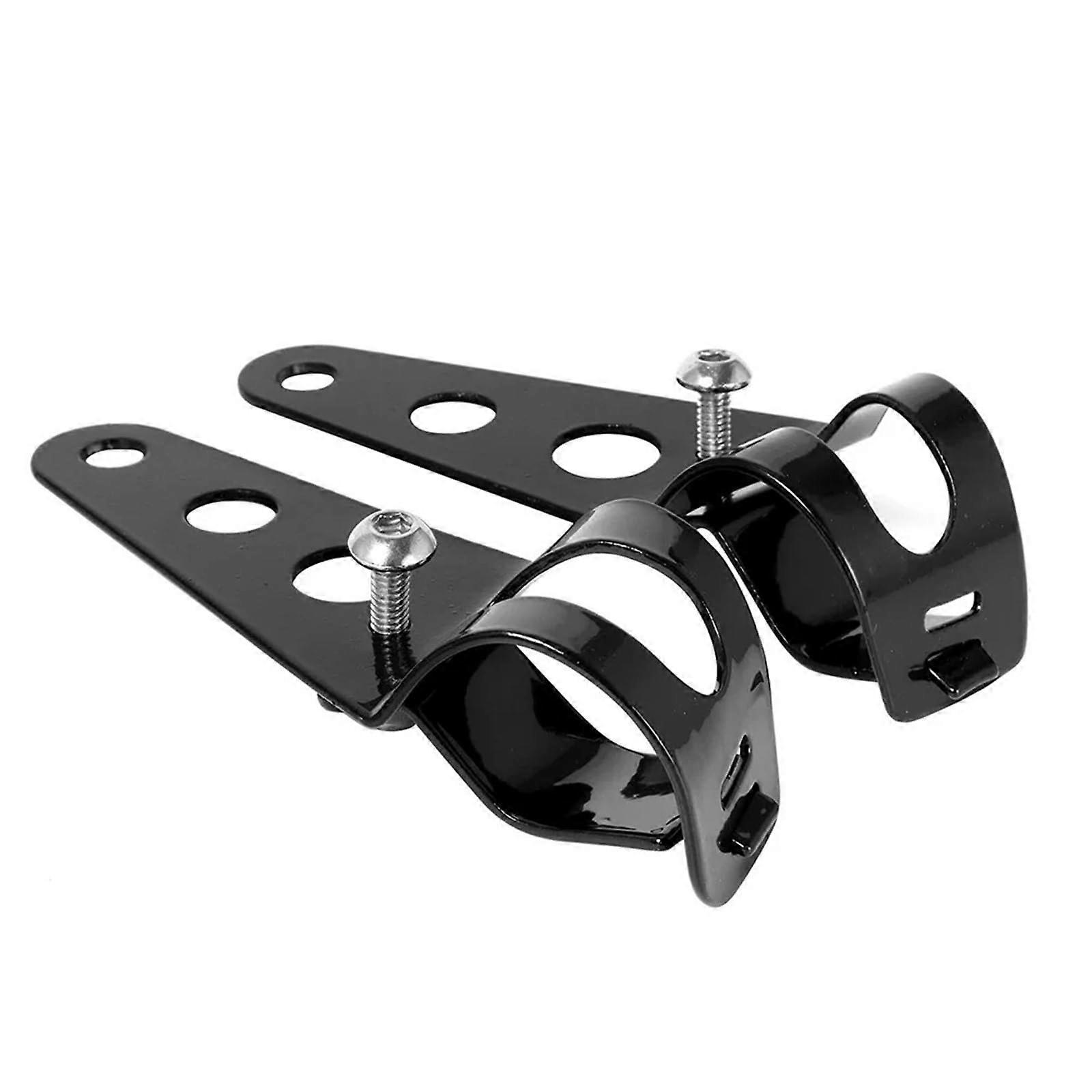 Adjustable Motorcycle Headlight Bracket Iron Front Shock Absorber Mount Universal Fit 28mm34mm Black