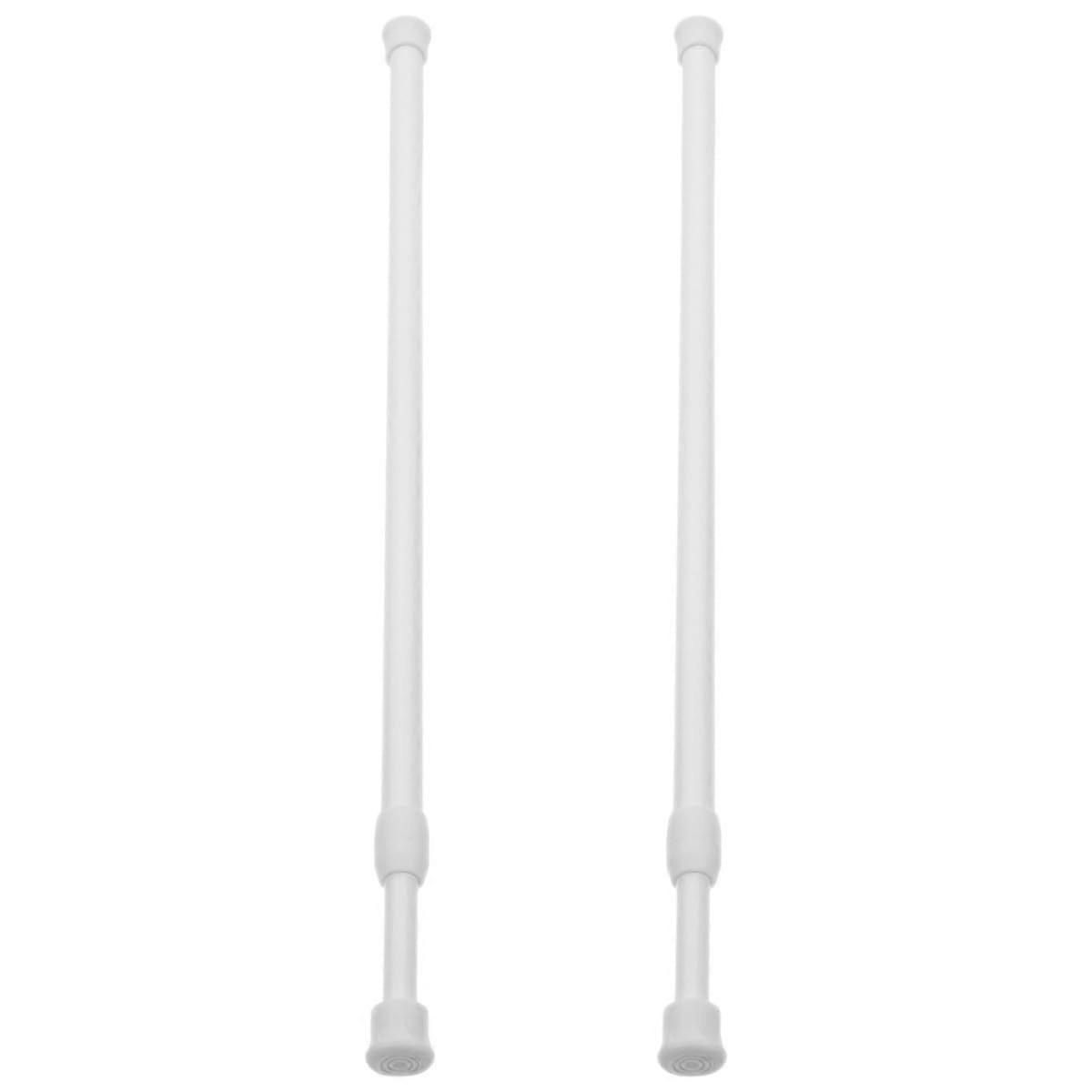 2pcs Adjustable Tension Curtain Rods NoDrill RustResistant Telescopic Shower and Closet Rails