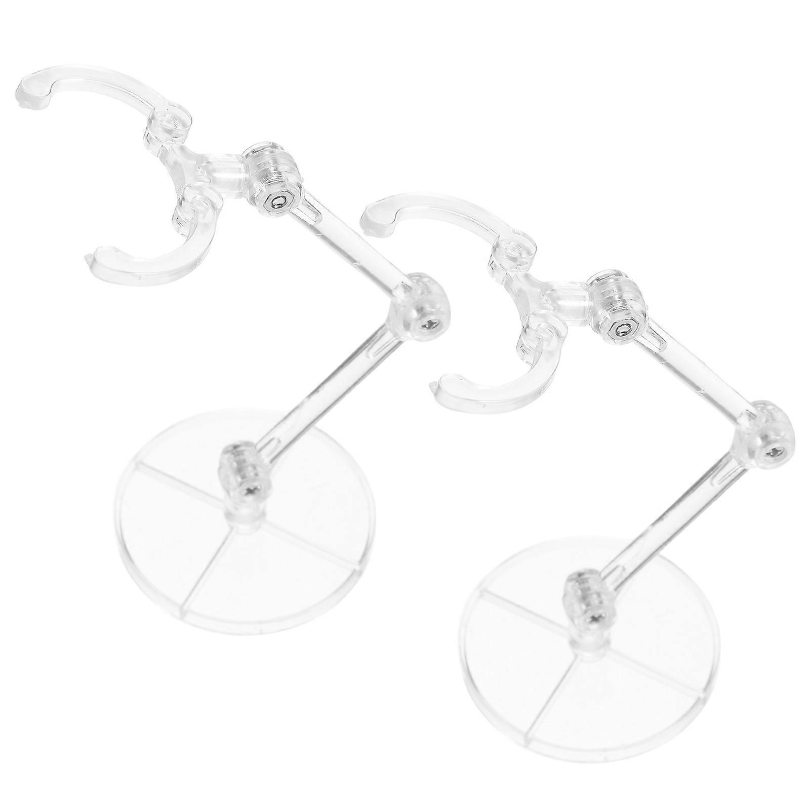 Clear Action Figure Stand for Model Support 2Pcs Transparent Doll Display