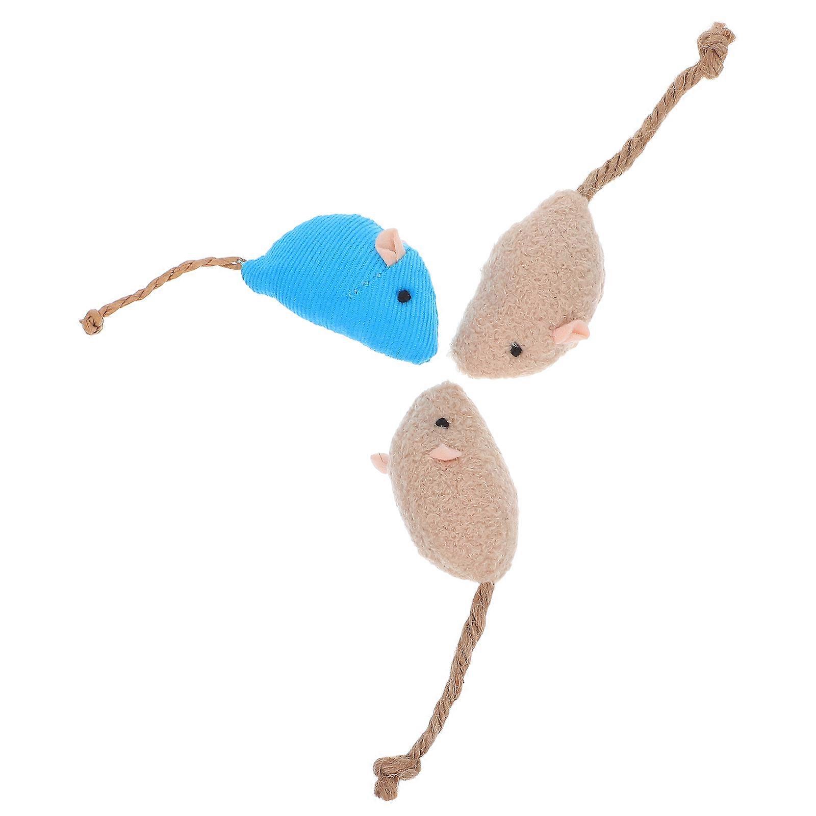 Cat Toy Mouse Plush Mice for Cat 3Pcs Interactive Lifelike Mouse Set
