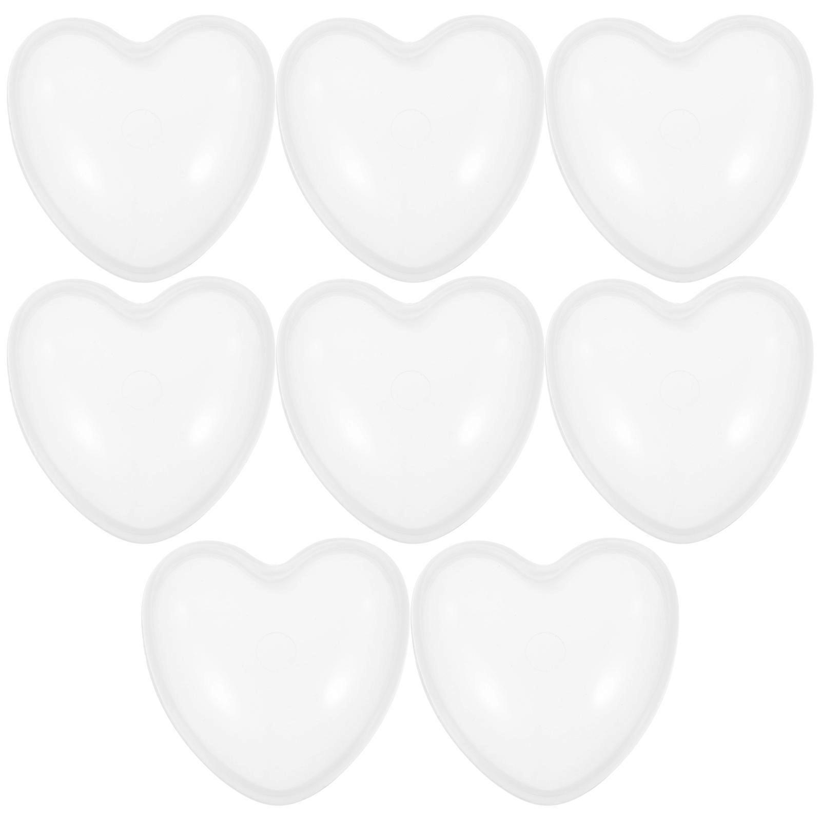 Fillable Heart Shaped Capsules for Storage 8Pcs Transparent Plastic Boxes