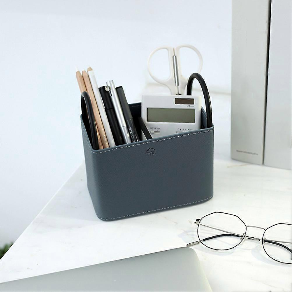 Desktop Remote Control Storage Box PU Basket for Storage 1Pcs