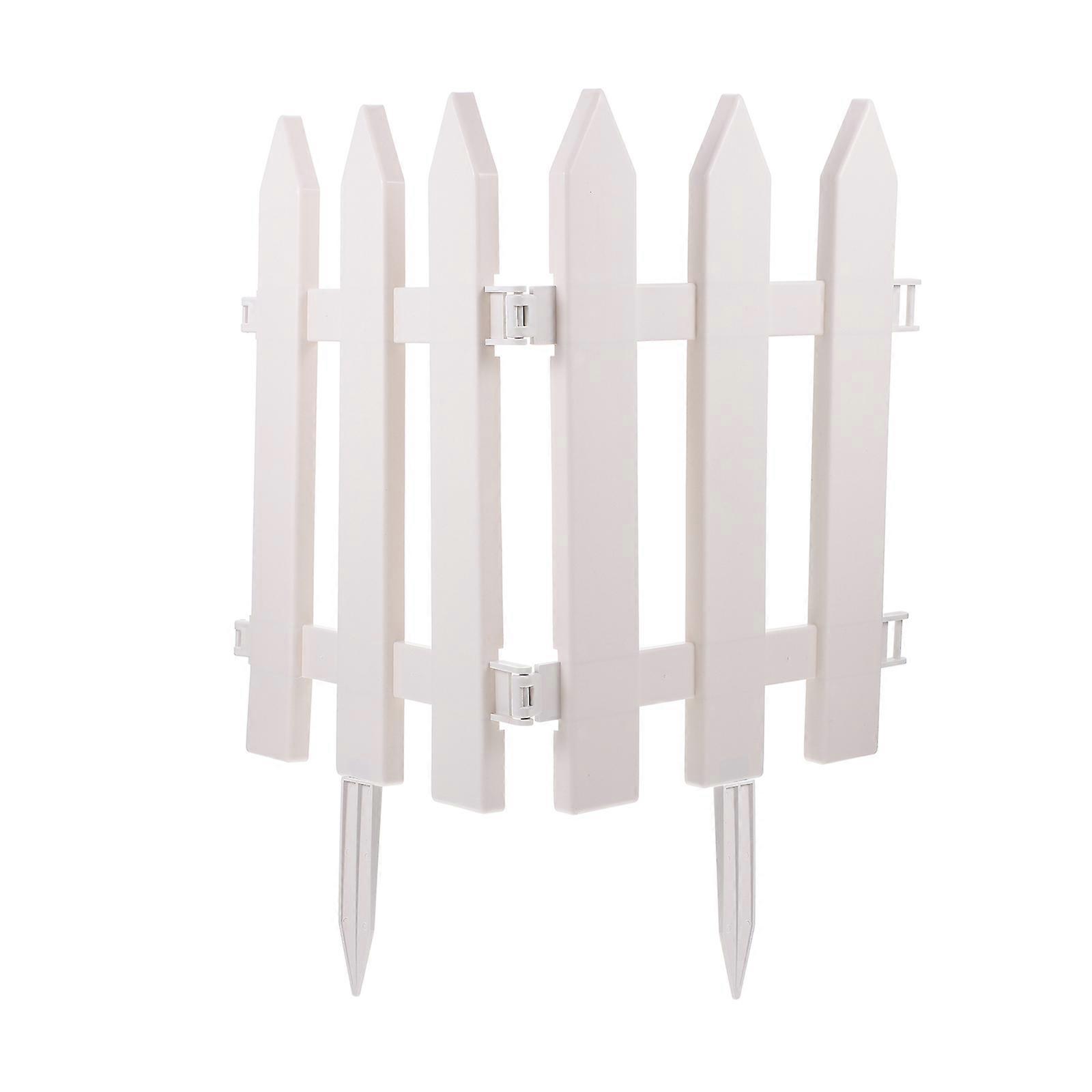 White Plastic Fence for Garden Edging 2Sets Lightweight and Durable