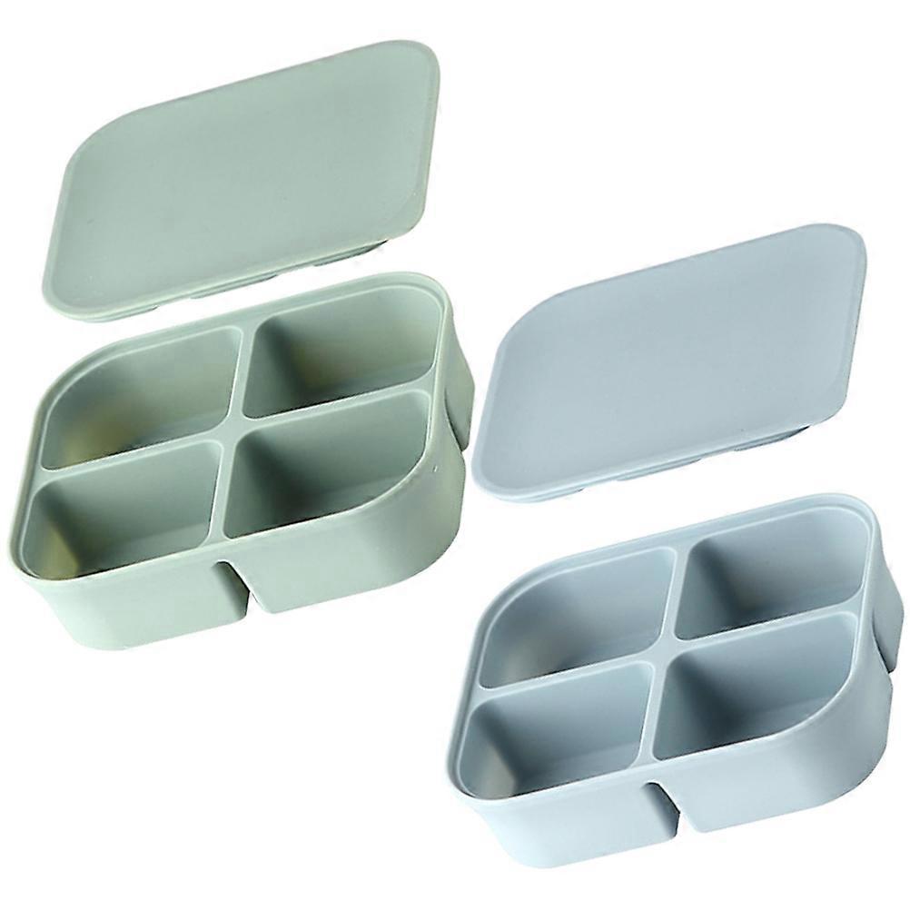 Multi-Function Fridge Box for Storage Silicone Food Container 2Pcs Ice Molds