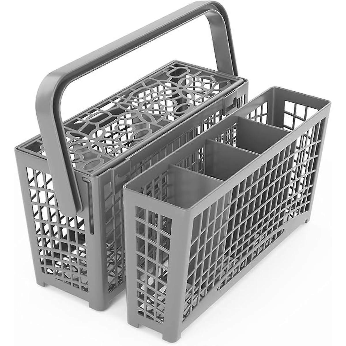 Universal Dishwasher Silverware Basket Replacement, Large Capacity Utensil Holder with Foldable Handle