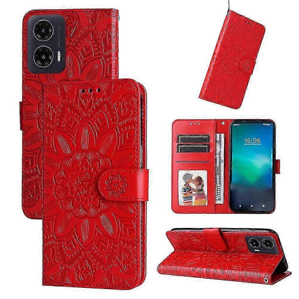 Embossed Sunflower Leather Phone Case 2025