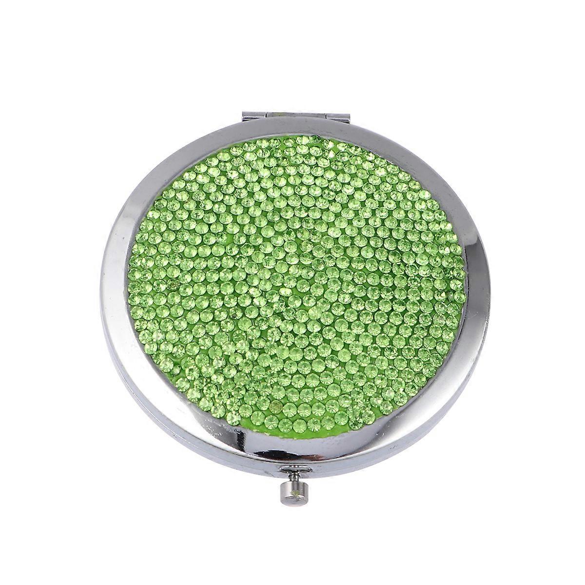 Gift Mirror Folding Double-Sided Cosmetic Mirror Light Green 1Pcs for Makeup Use