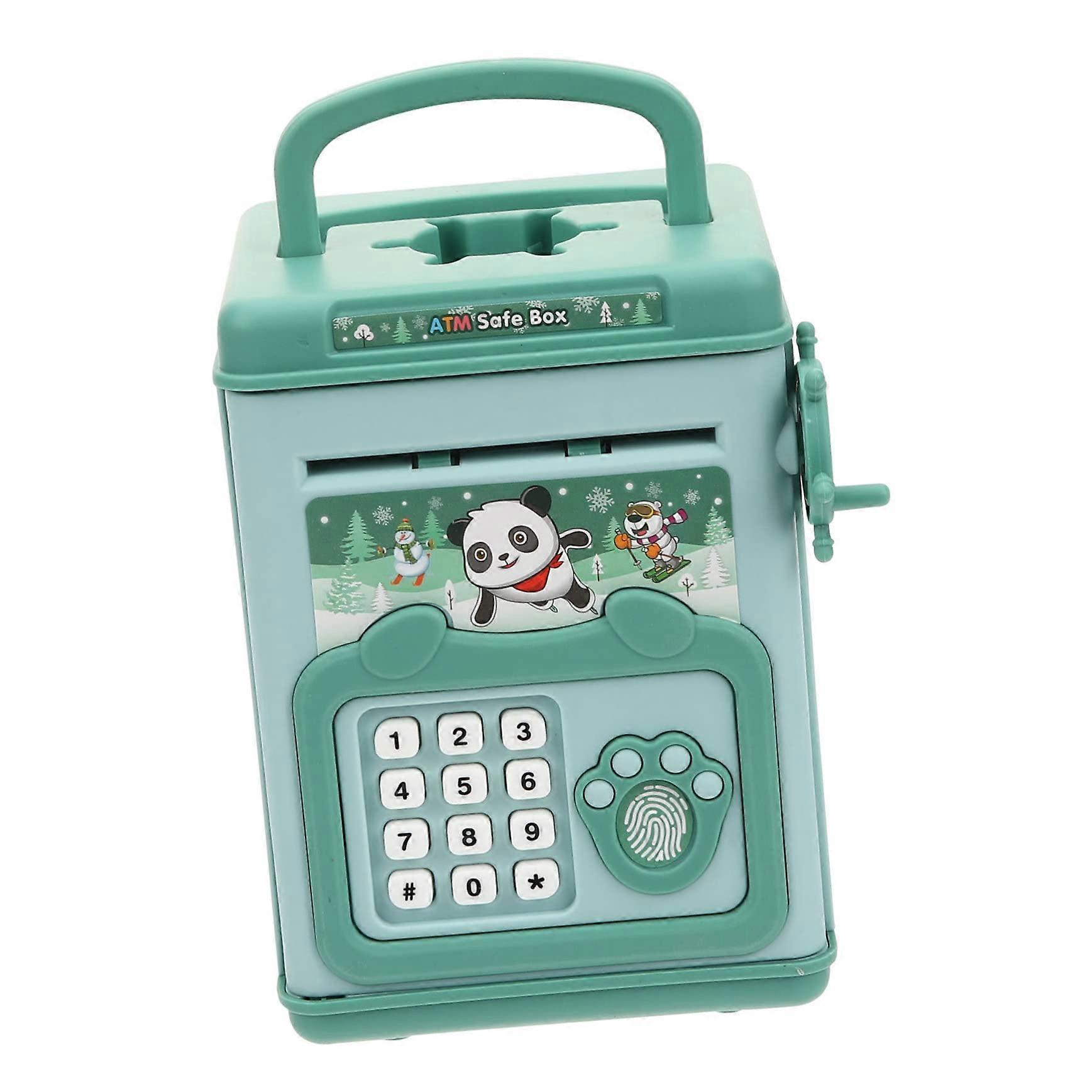 Electronic Piggy Bank with Fingerprint Security Lock, Large Capacity Cartoon ATM Money Saving Box for Kids