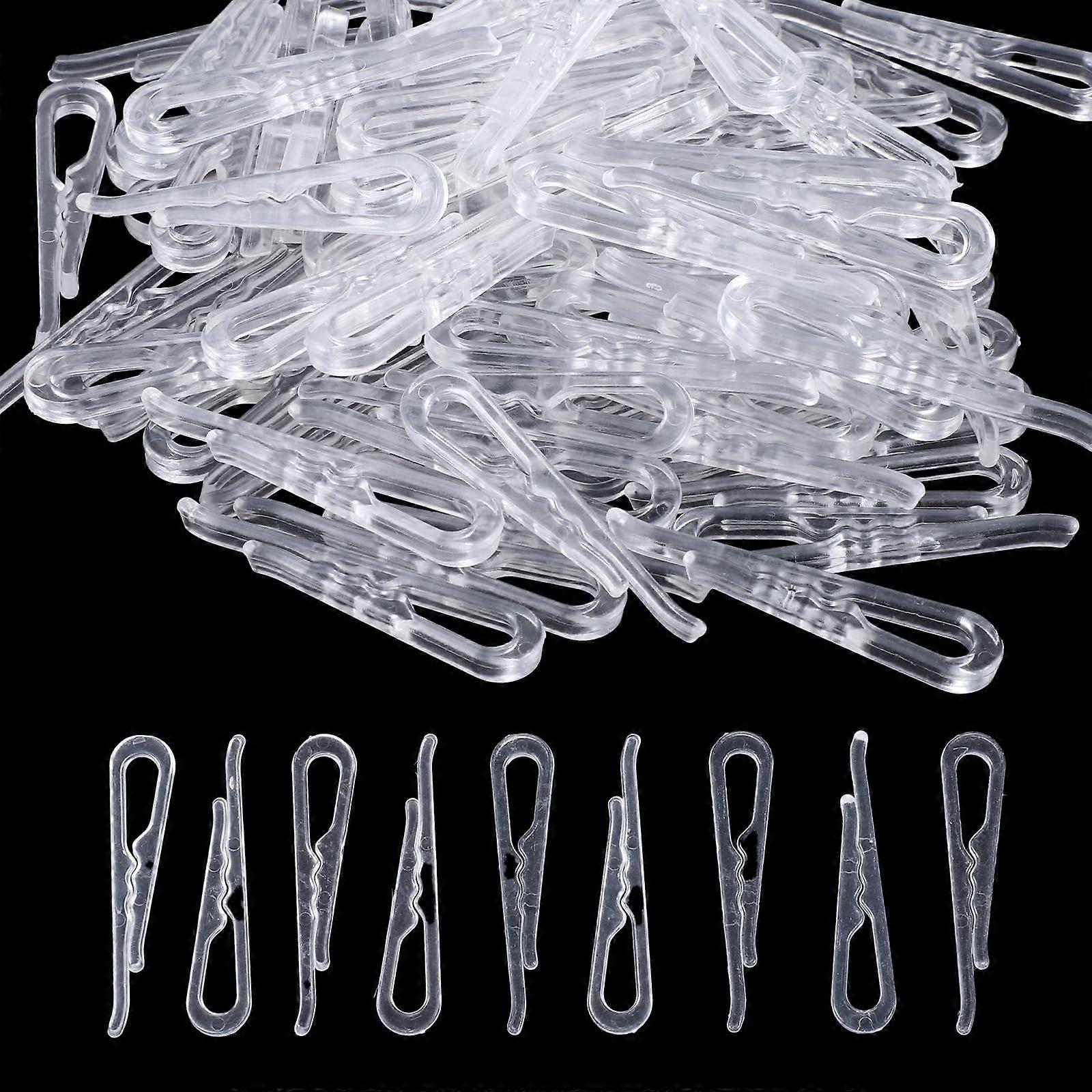 120PCS Clear Plastic UShape Alligator Clips Toothless Grip for Sewing Laundry Garment Drying