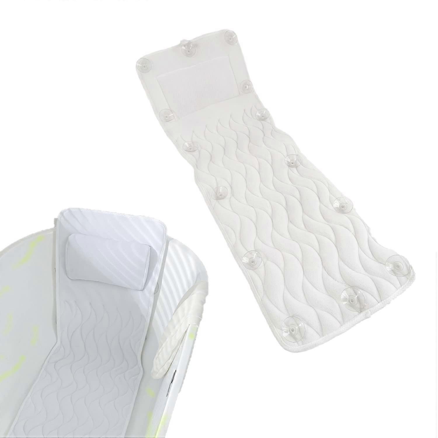 Bath Pillow Full Body Support NonSlip Waterproof QuickDry Cushion with Suction Cups for Tub