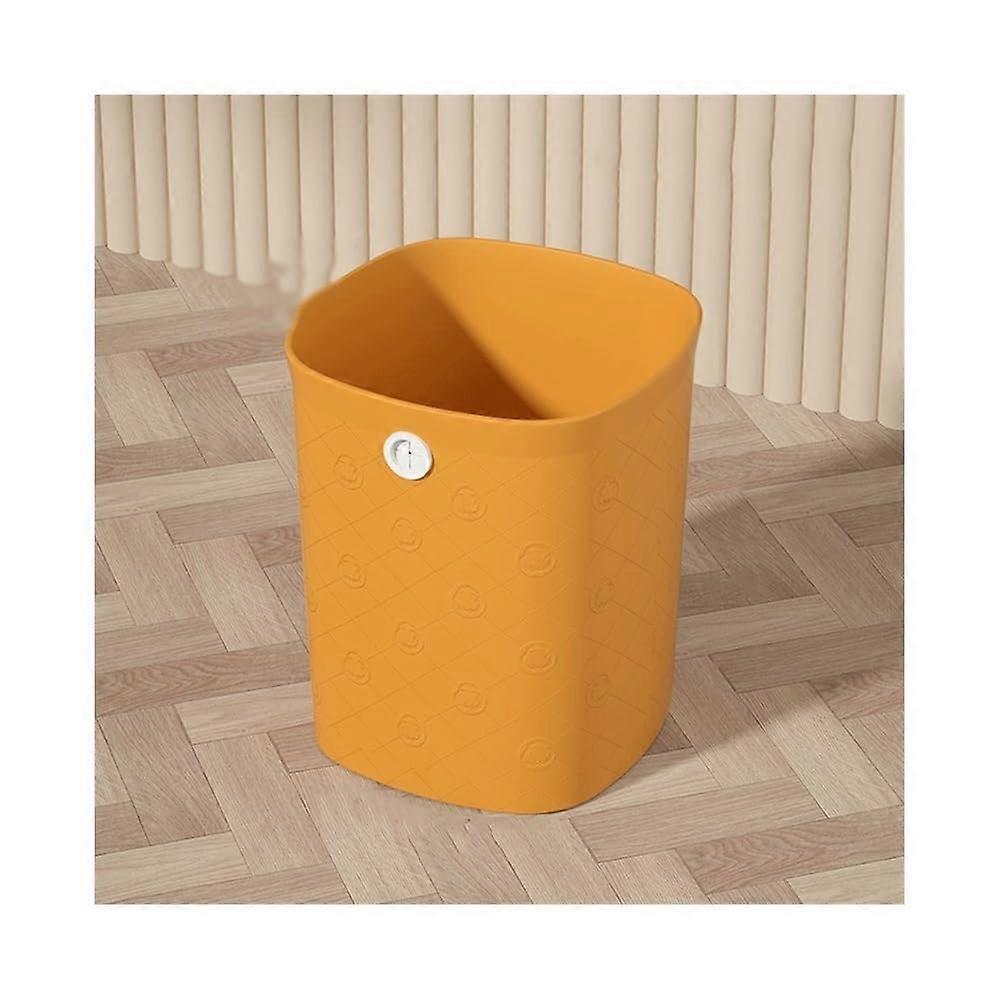 Small Orange Plastic Trash Can, Square Waste Bin Without Lid for Kitchen, Home, Office