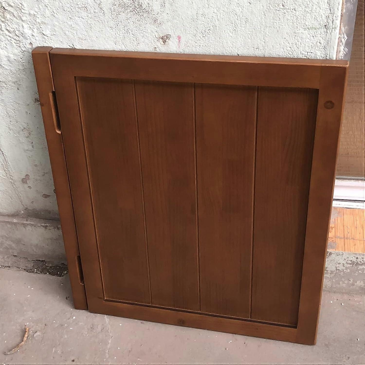 Swinging Cafe Door Solid Wood BiDirectional Automatic Closing for Kitchen or Bathroom 60x90cm Brown