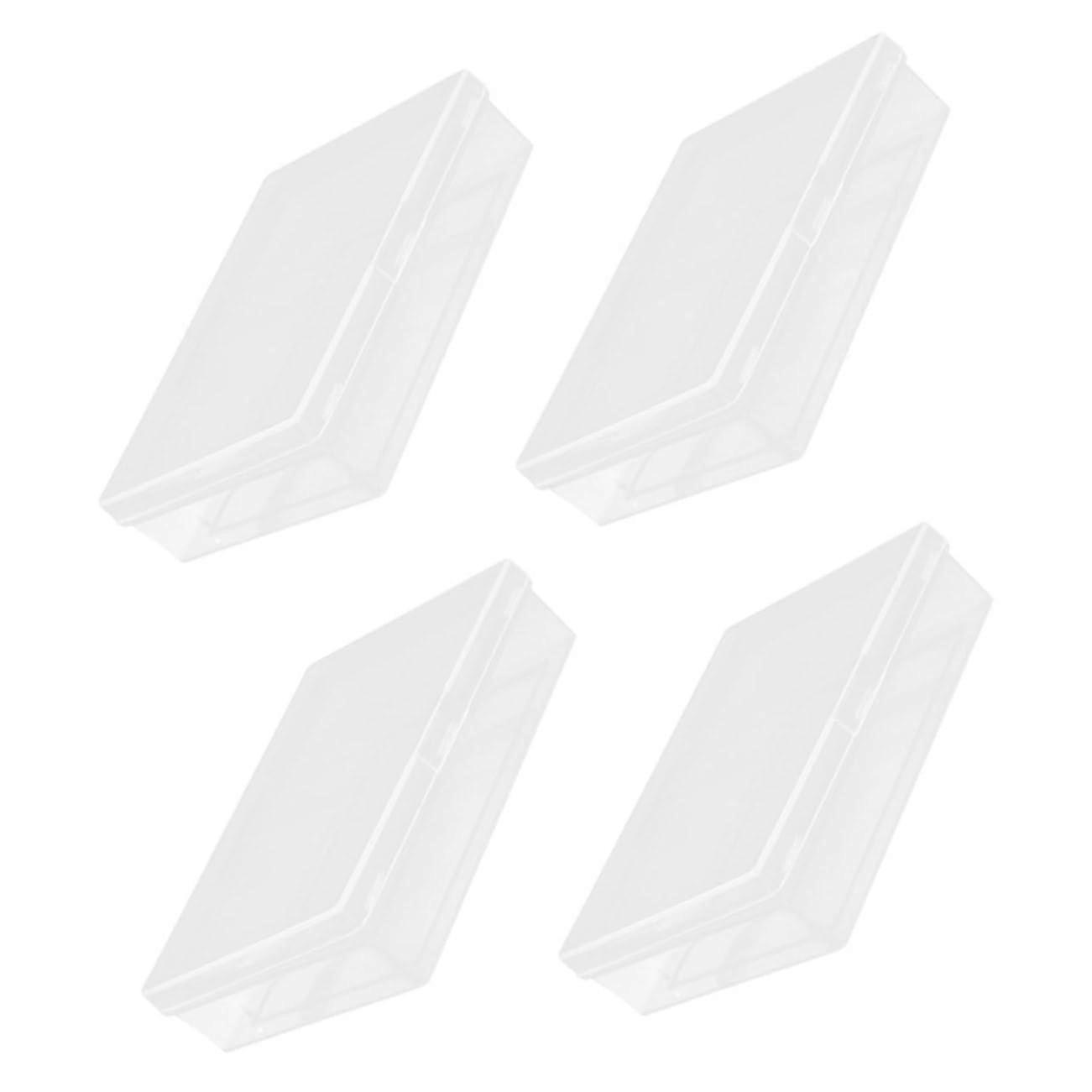 4pcs Clear Plastic Card Storage Box with Secure SnapOn Lid for Playing Cards