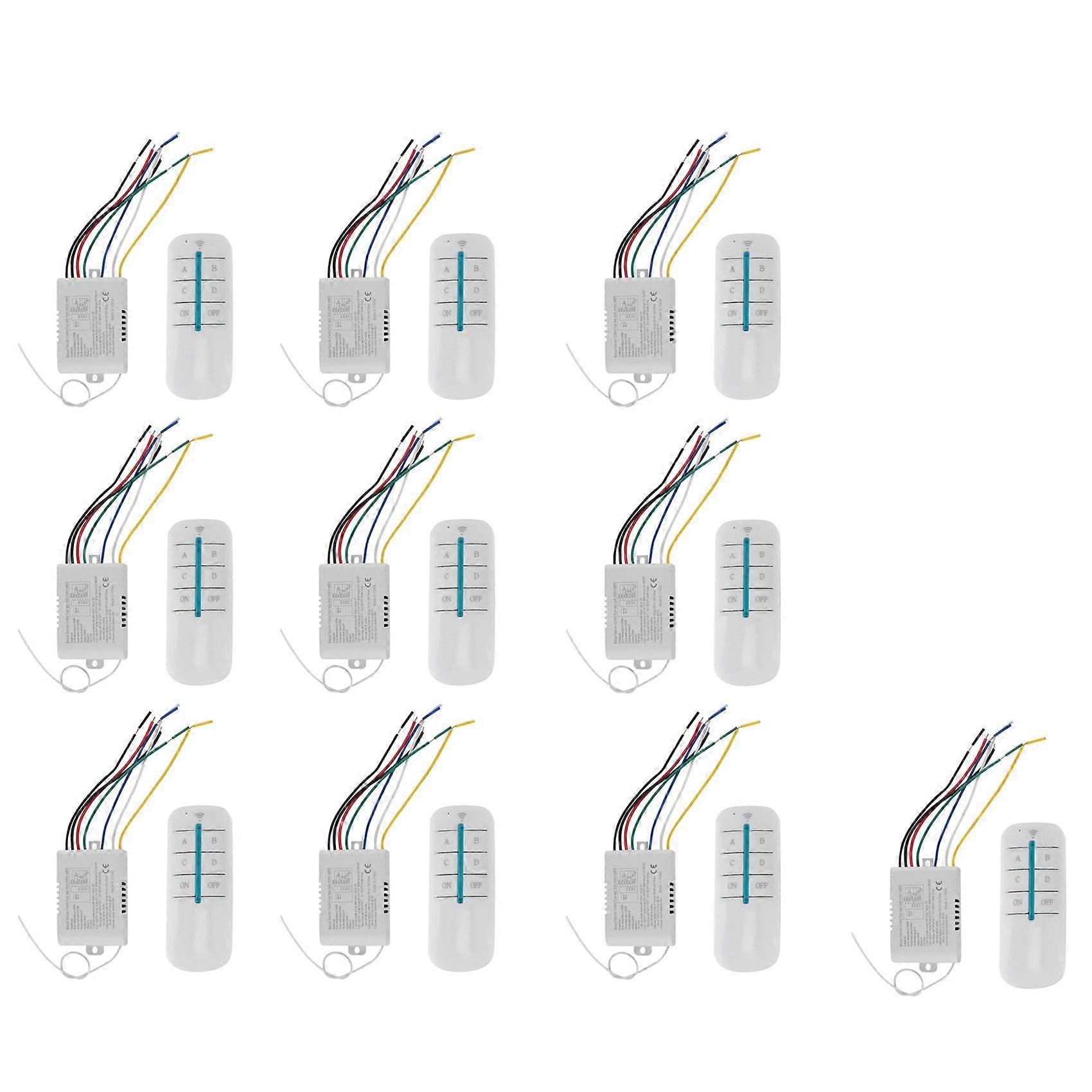10X 4 Way Light Lamp Digital Wireless Remote Control Switch ON/OFF 220V