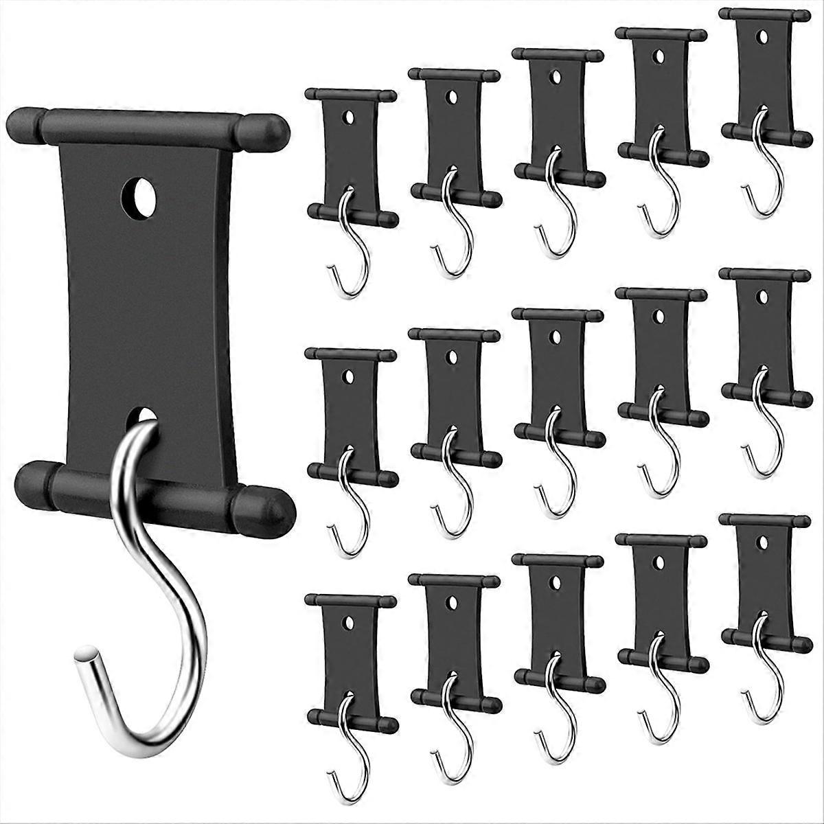 16 PCS RV Awning Light Clips Awning Hooks, Double Sided Black