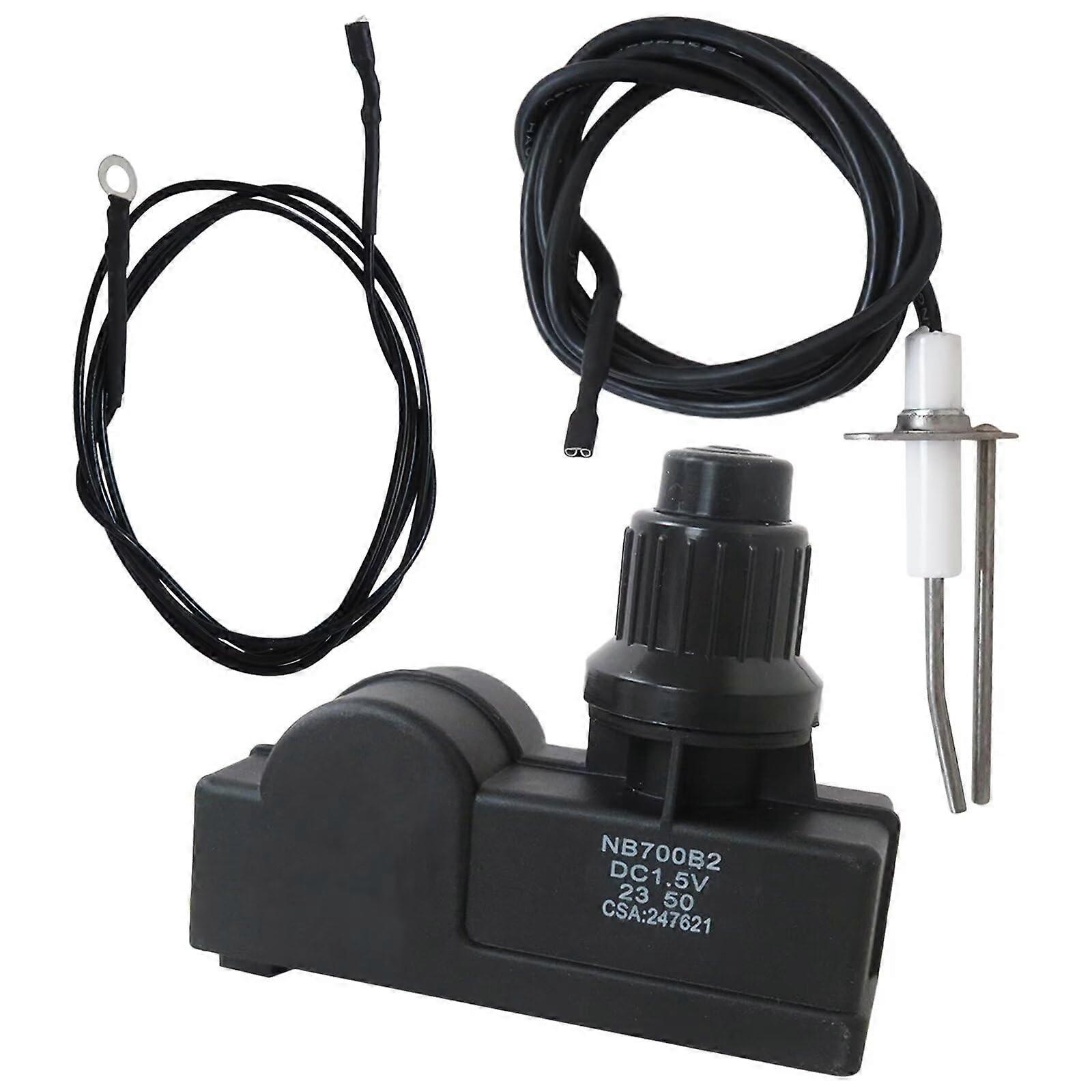 Fire Pit Igniter Kit Replacement with Dual Outlet Electronic Ignition Module and Easy On Off Control