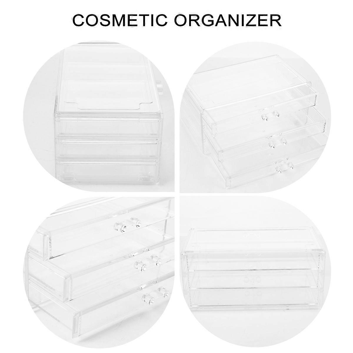 Acrylic Cosmetics Storage Case Drawer Type for Beauty Product Storage Three-Layer