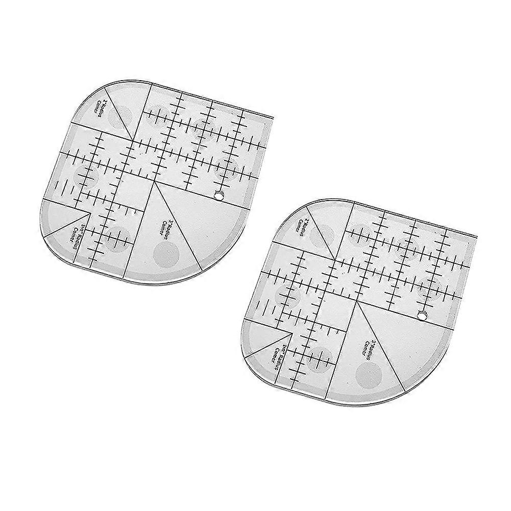 Curved Corner Cutter Quilt Ruler,Acrylic Template Patchwork Tool,2PCS