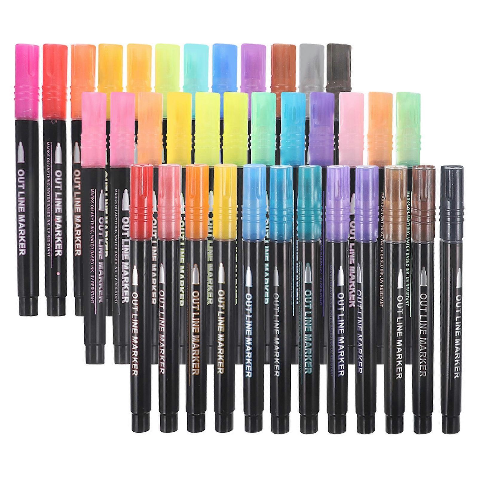 Multi-Function 36Pcs Glitter Pens Outline Pen for Marking Double-