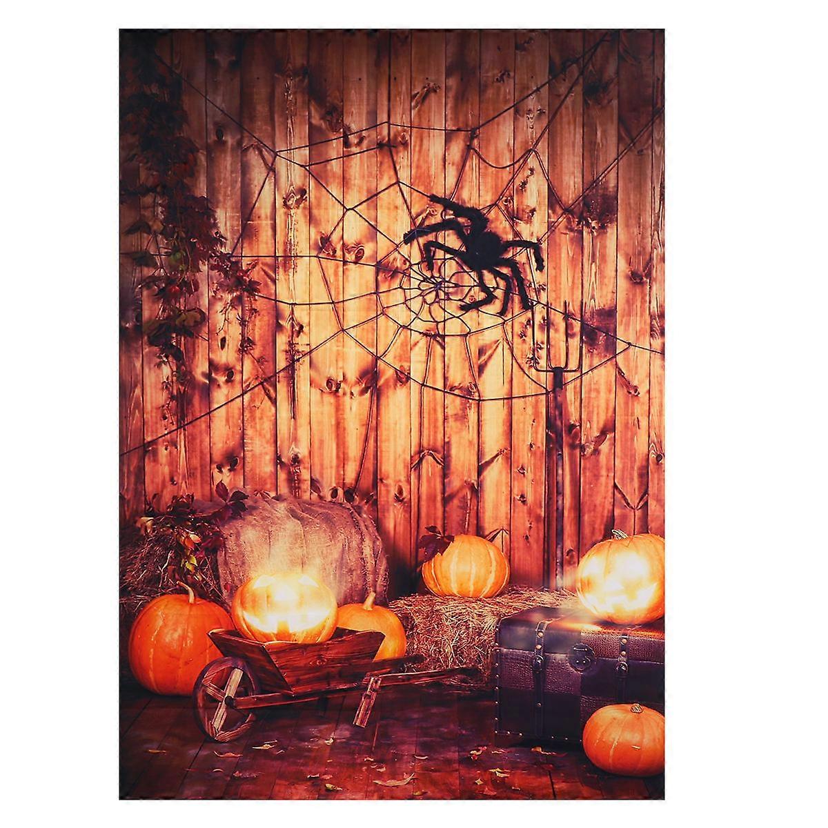 Pumpkin Photography Backdrop Halloween Backdrop for 2Pcs Studio Props