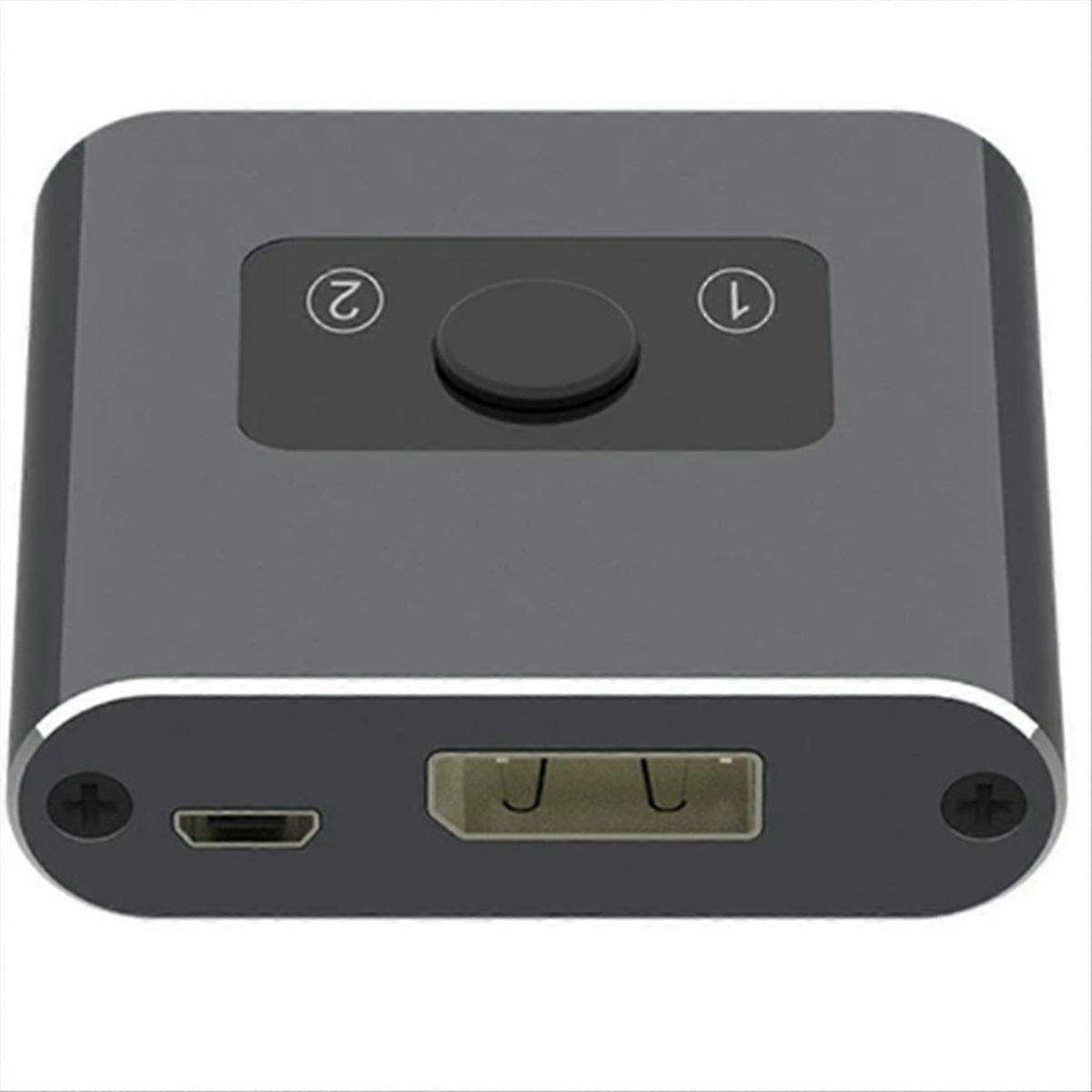 -Compatible Splitter/Switch 2 Port 4K Ultra HD 1 in 2 Out