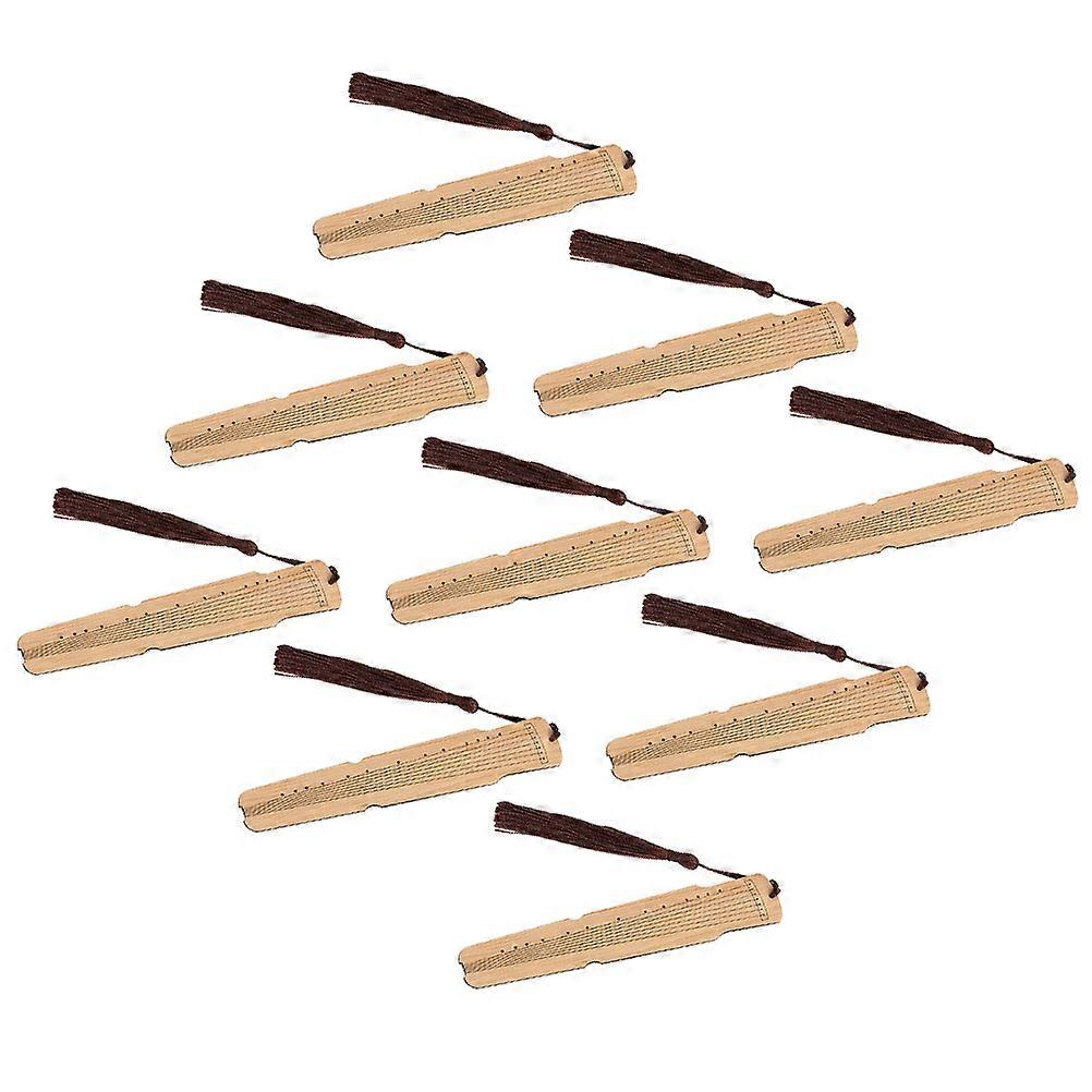 Chic Bamboo Ancient Zither Bookmark for Note Marking 12Pcs Bundle