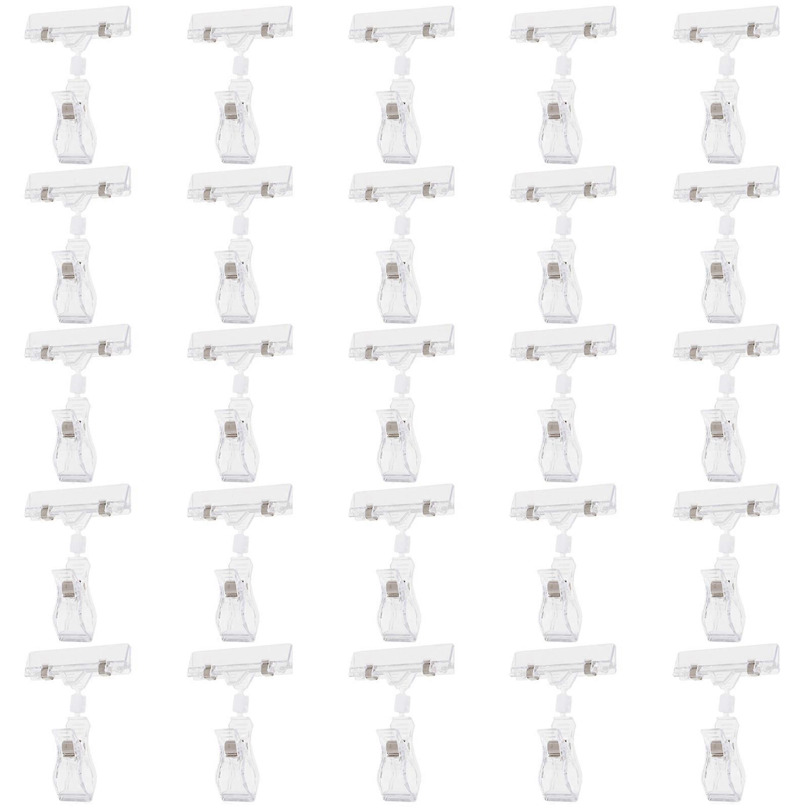 Plastic Merchandise Tag Clip for Double Display with 25Pcs Rotatable Sign Holders
