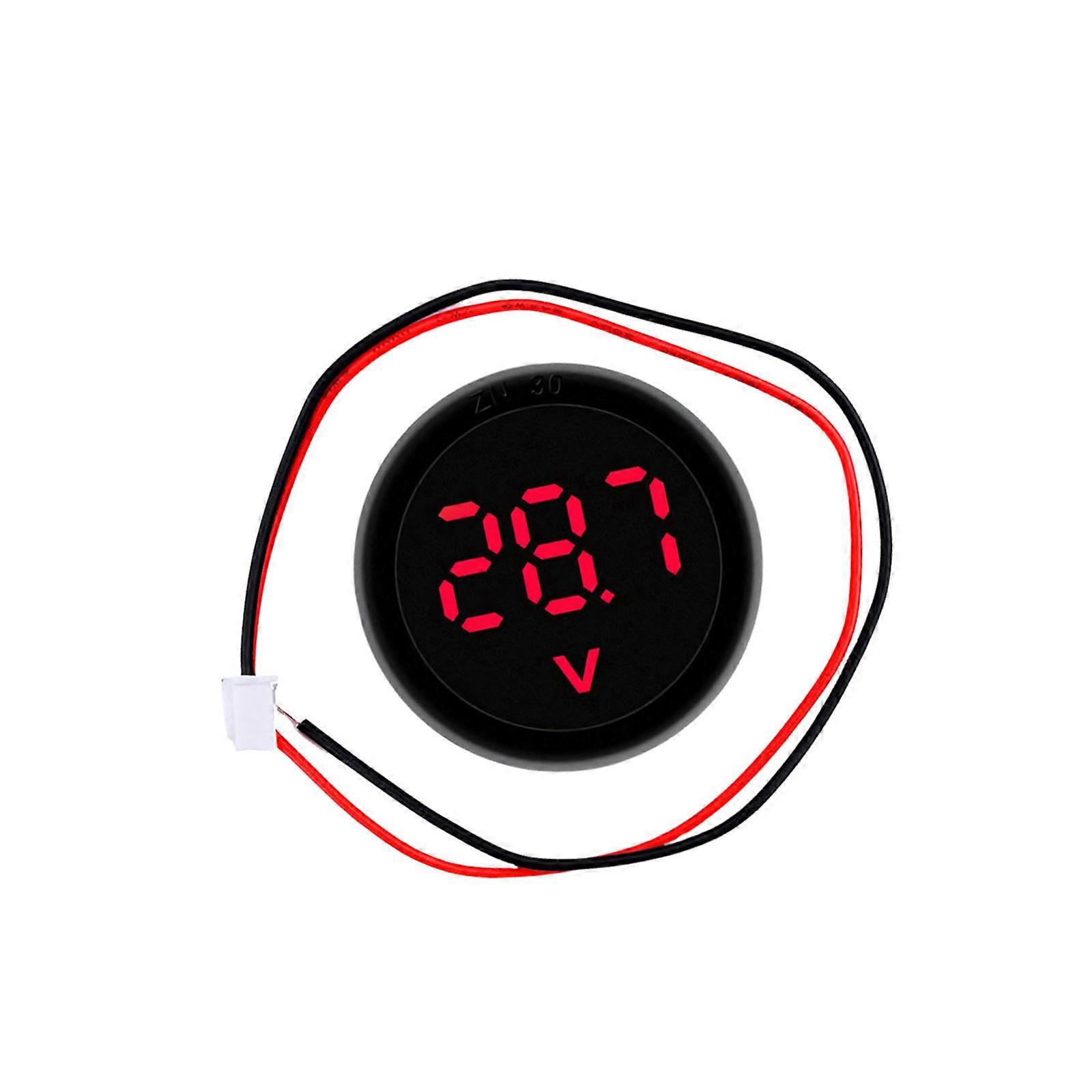 Digital Voltmeter ABS Construction Digital Voltage Meter 2 Wire Design Suitable For Electrical Systems And Projects  Red