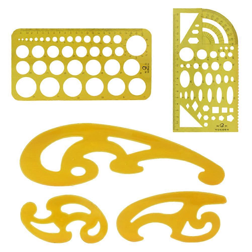 Drawing Templates Circle Draft Ruler for Measuring 2Sets Plastic Stationery