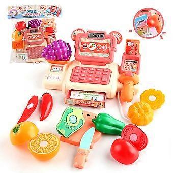 Caixa registradora de brinquedo com leitor de código de barras, brinquedo de caixa registradora para crianças, brinquedo de faz de conta para crianças brincarem de caixa registradora, presente para meninos e meninas de 3, 4, 5 e 6 anos.