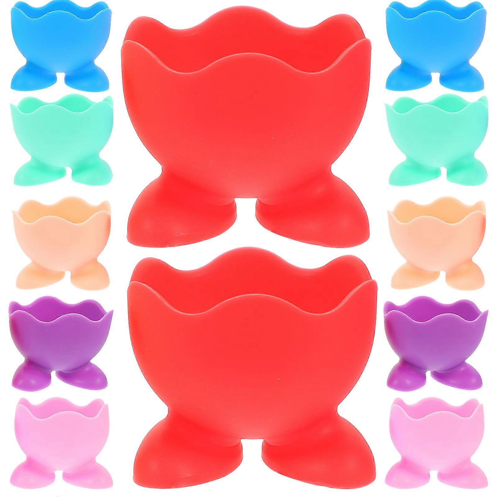 Easter Egg Tray Silicone Egg Cups for Storage 12Pcs Assorted Color