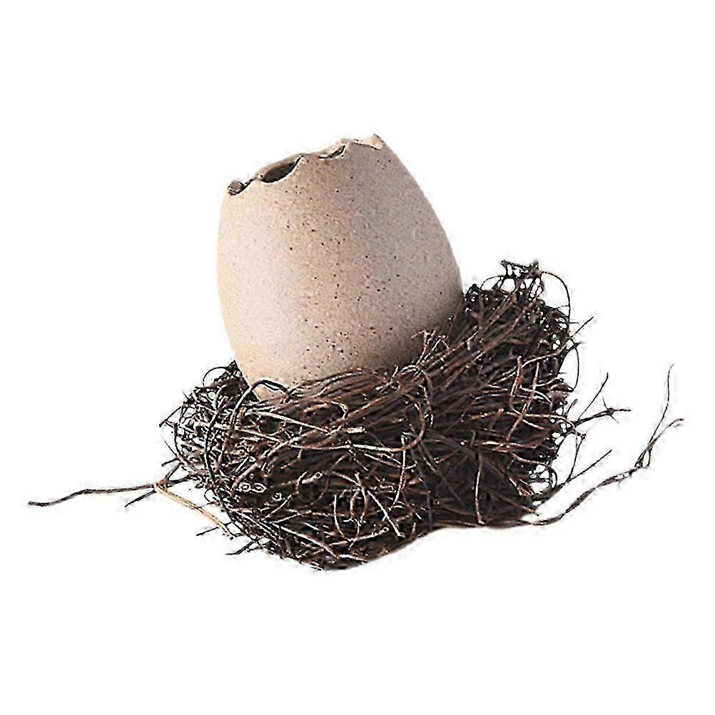 Decorative Ceramic Eggshell Vase for Plants 2Sets with Bird Nest
