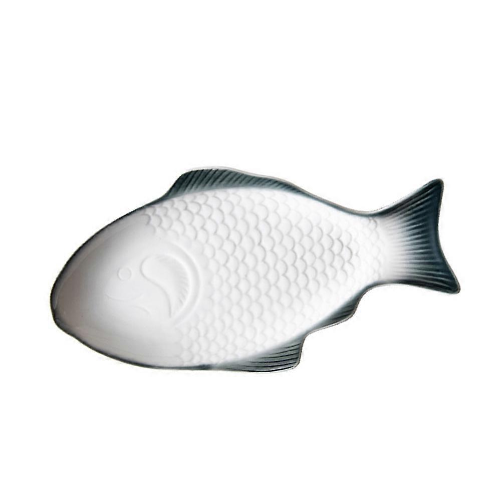 Creative Plate Fish Pan for Storage Ceramic Serving Dark Green