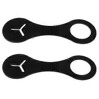 Pet Waste Bag Holder Silicone Fixing Ring for Dog Poop Bags 2Pcs Durable Black