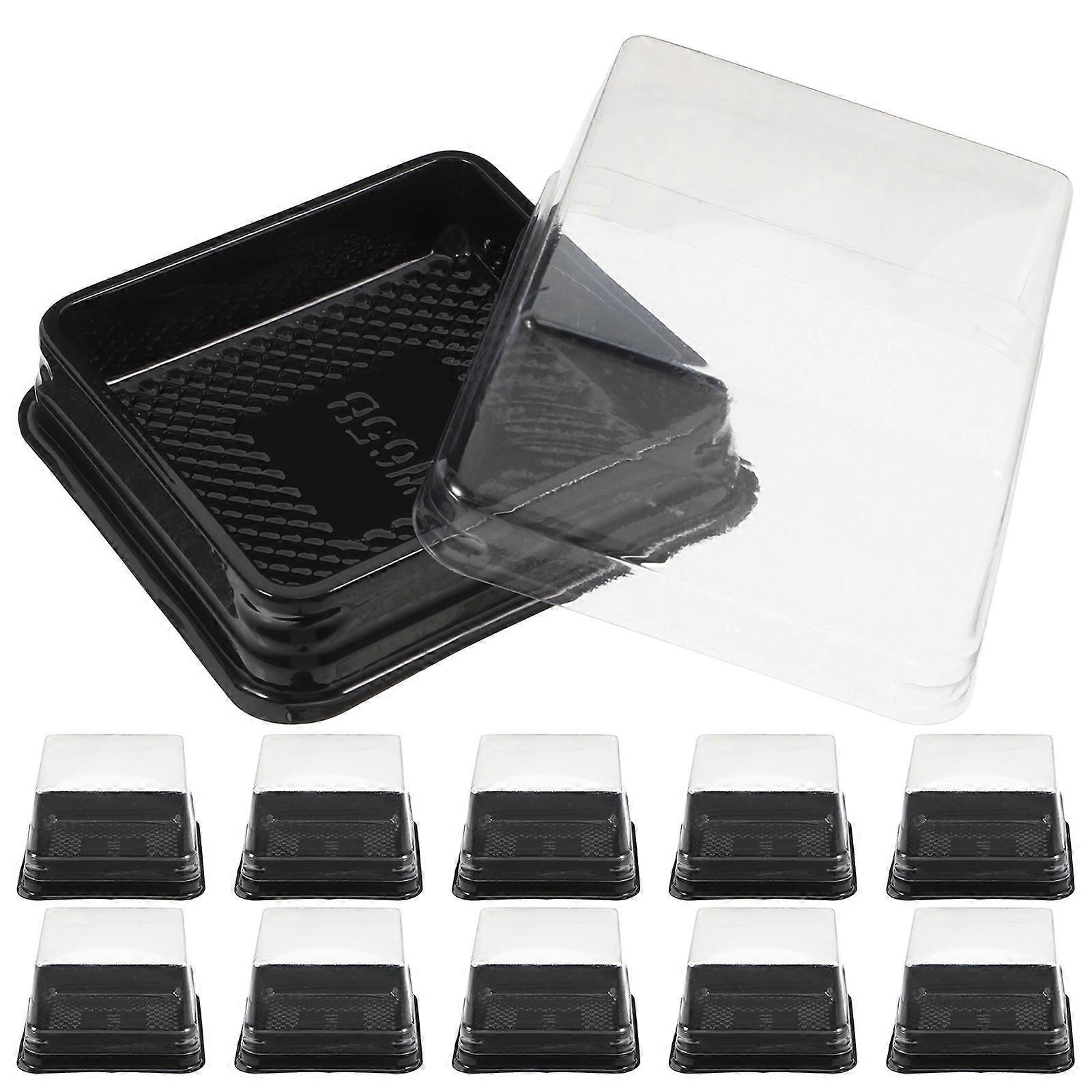 Square Moon Cake Holder Plastic Egg-Yolk Puff Container for Storage 5Sets