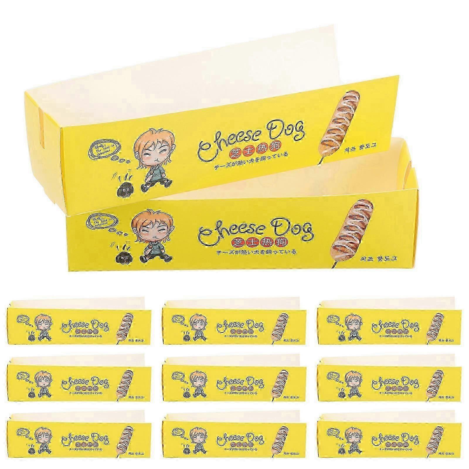 Paper Hot Dogs Containers, Self-Assembly, Multi-Purpose, 100Pcs