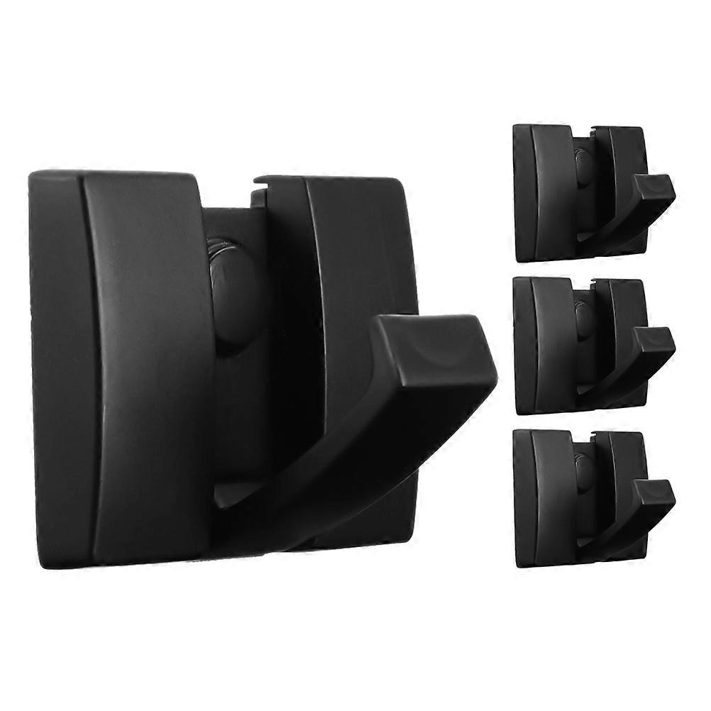 Bathroom Use Creative Folding Wall Hooks 4Pcs Black Foldable Hooks