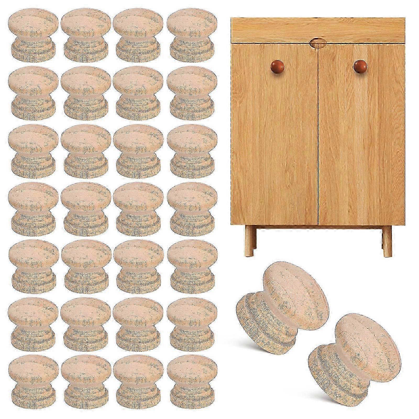 Rustic Mushroom Knobs Wood Pulls for Furniture Use 100Pcs Unfinished Drawer Knobs