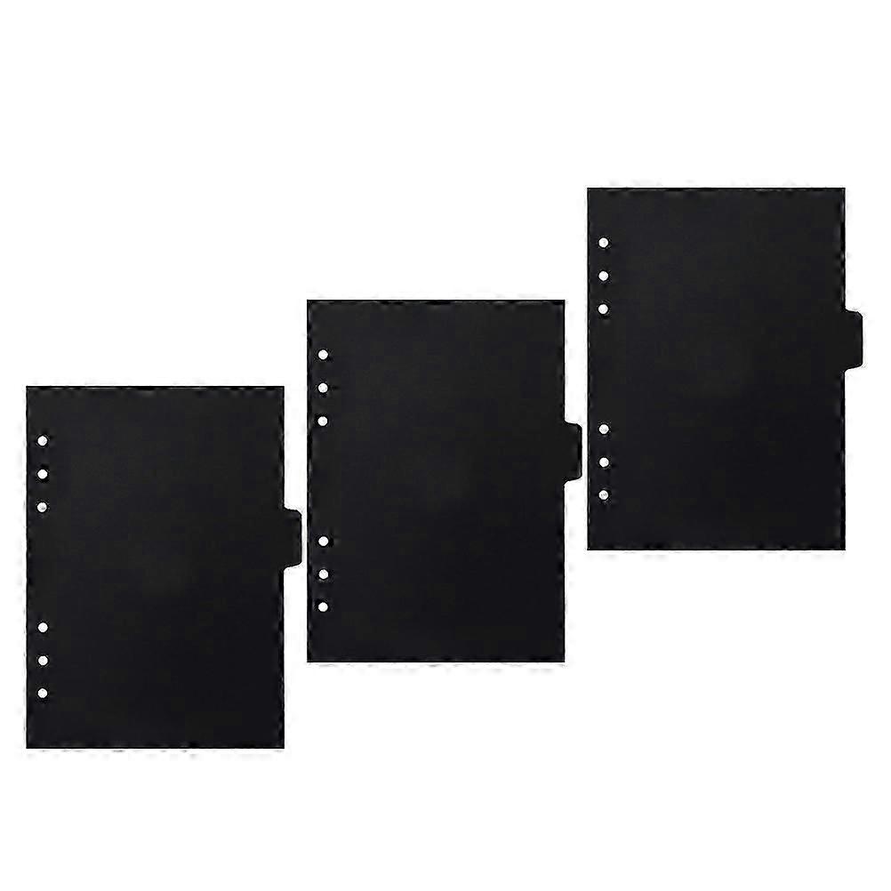 A5 Notebook Binder Dividers | 6-Hole Punch Refillable Planner Inserts | Black PP Material for Document Organization